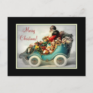 Carte postale Vintage Santa Car Sleigh