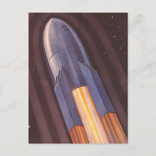 Carte Postale Vintage Science Fiction Space Ship Rockets (Devant)