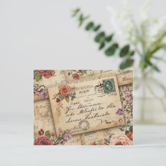 Carte Postale Vintage Scrapbook.