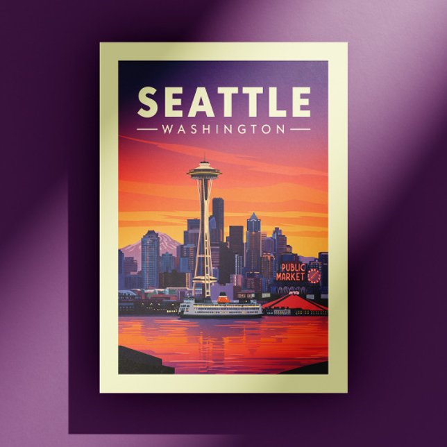 Carte Postale Vintage Seattle Washington (Créateur téléchargé)
