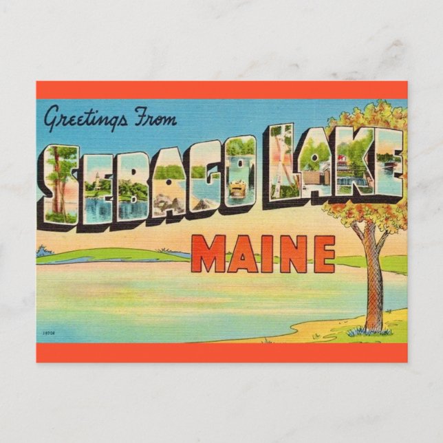 Carte Postale Vintage Sebago Lake Maine (Devant)