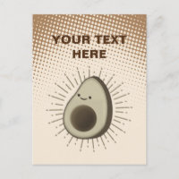 Vintage Sepia Cartoon Avocado Gradient