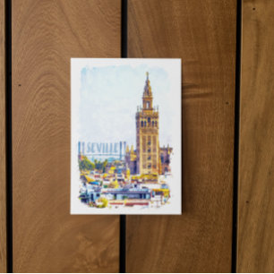 Carte Postale Vintage Séville Espagne Cathédrale Ville Vue