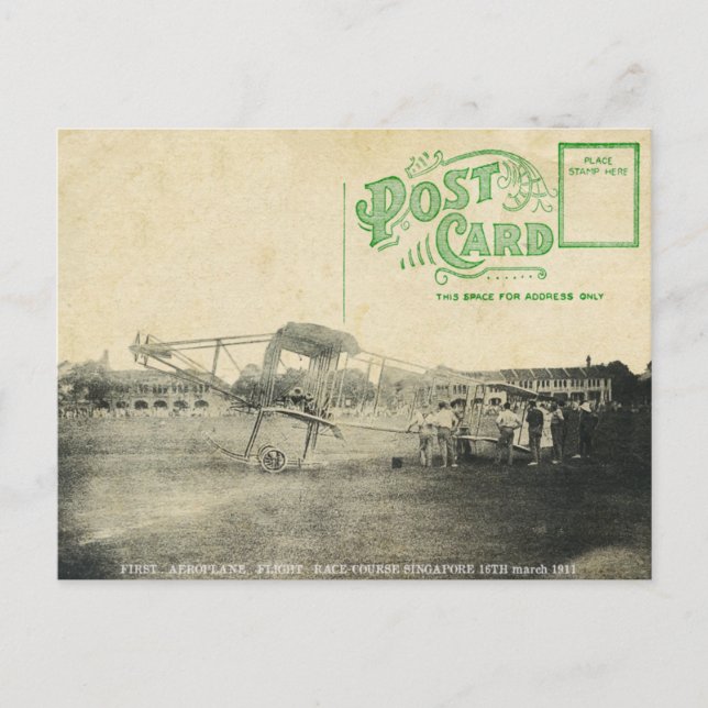 Carte postale vintage Singapore Aviation (Devant)