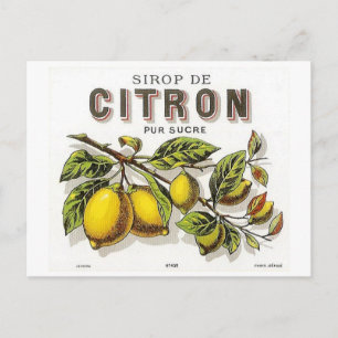 Carte Postale Vintage Sirop de Citron Ad