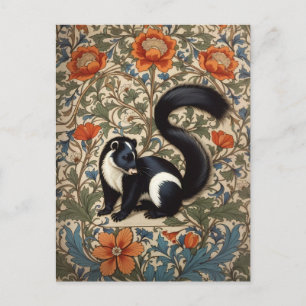 Carte Postale Vintage Skunk William Morris inspiré