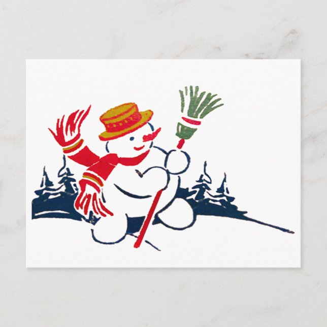Carte postale vintage Snowman (Devant)