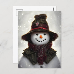 Carte postale vintage Snowman