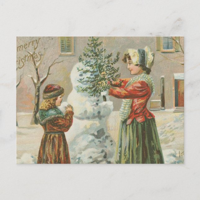 Carte Postale Vintage Snowman (Devant)