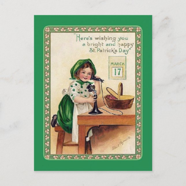 Carte postale vintage St Patrick's Day (Devant)