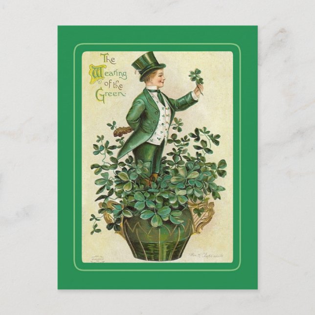 Carte postale vintage St Patrick's Day (Devant)