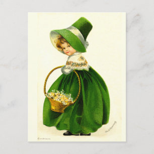Carte Postale Vintage St. Patrick's Day Girl