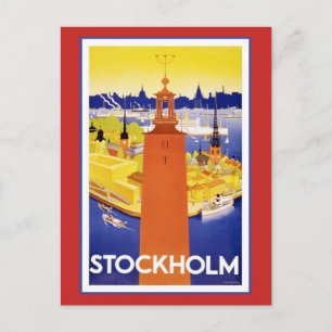 Carte Postale Vintage Stockholm Suède