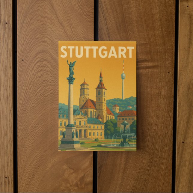 Carte Postale Vintage Stuttgart Allemagne (Vintage Stuttgart Germany Travel Postcard)