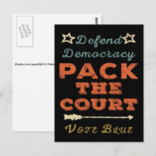 Carte Postale Vintage Style Pack the Court, Défendre la démocrat