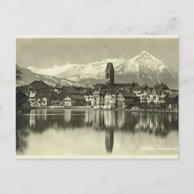 Carte Postale Vintage, Suisse, Interlaken 1934 (Devant)