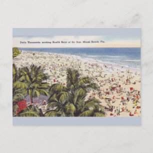 Carte postale vintage Sun Bathing Miami Beach Flor