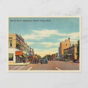 Carte Postale Vintage Tallahassee, Floride Monroe Street