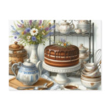 Carte postale vintage Tea et Thé de Gâteau