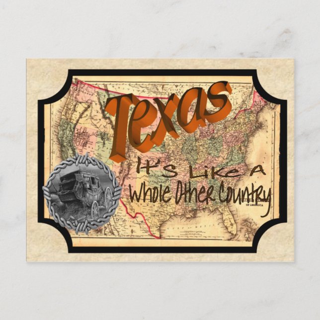 Carte postale vintage Texas Old (Devant)