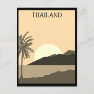 Carte Postale Vintage Thaïlande Tropical Beach Ocean Travel