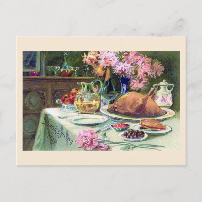 Carte postale Vintage "Thanksgiving Dinner" (Devant)