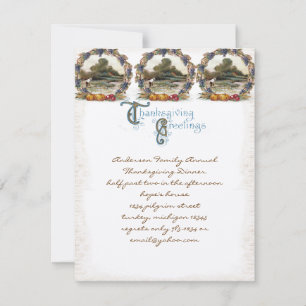 Carte postale vintage Thanksgiving Turquie Invitat