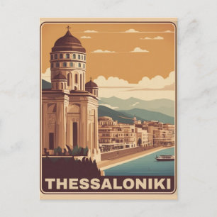 Carte Postale Vintage Thessalonique ville Grèce vocation souveni