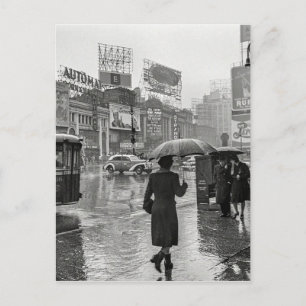 Carte Postale Vintage Times Carré NYC Rainy Day