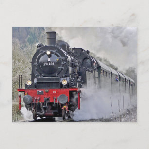 Carte Postale Vintage Train Steam Locomotive