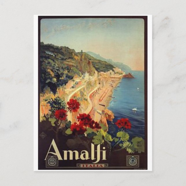 Carte Postale Vintage travel Italie, Amalfi - (Devant)