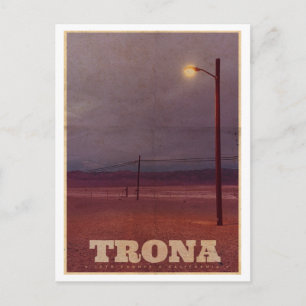 Carte postale vintage Trona USA Street Light Trave