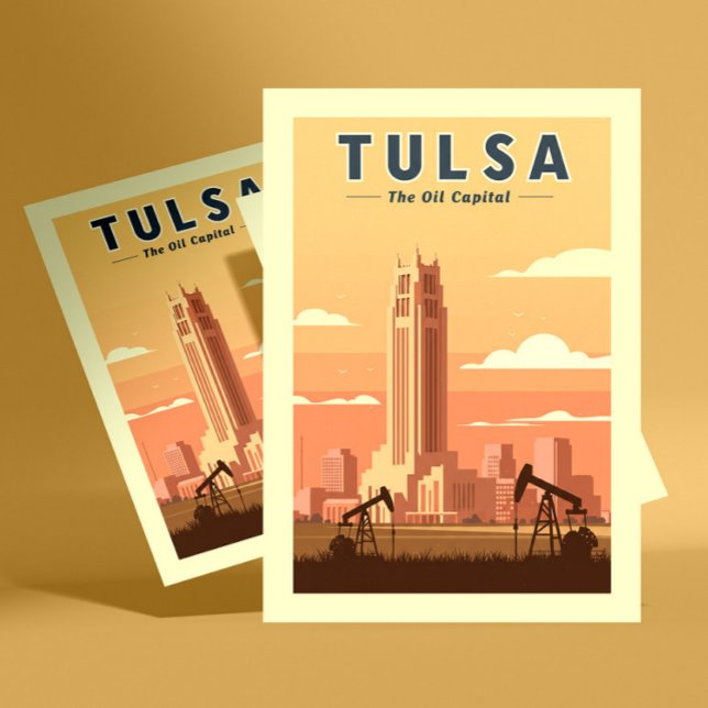 Carte Postale Vintage Tulsa Oklahoma (Créateur téléchargé)