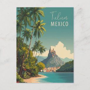 Carte Postale Vintage Tulum Mexico Travel