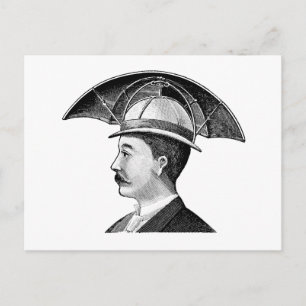 Carte Postale Vintage Umbrella Casquette Steampunk Invention