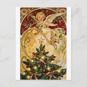 Carte postale vintage Un joyeux Noël Ange bébé mig