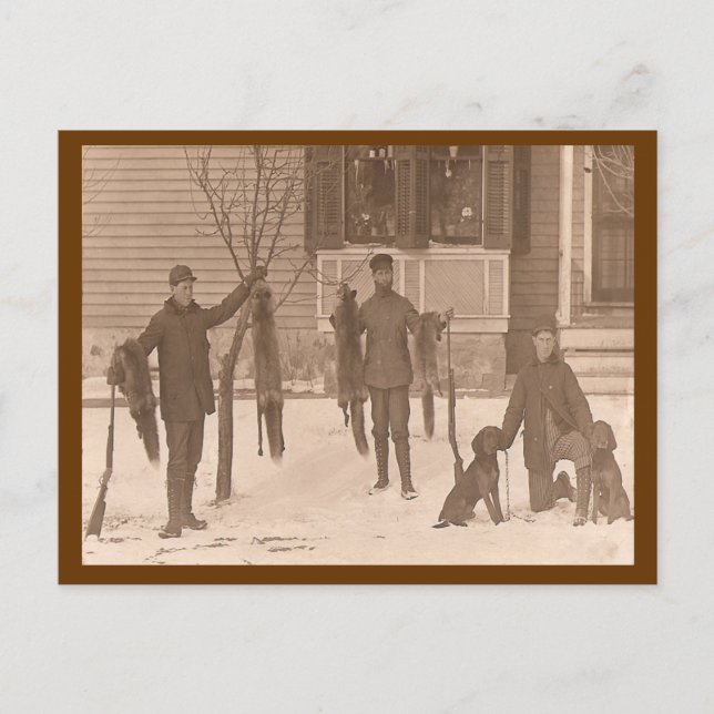 Carte Postale Vintage Une Chasse Nous Allons (Devant)