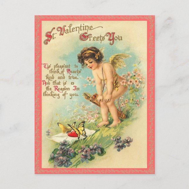 Carte postale vintage Valentine (Devant)