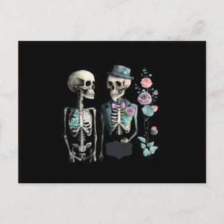 Carte Postale Vintage Valentine Skeleton Couple