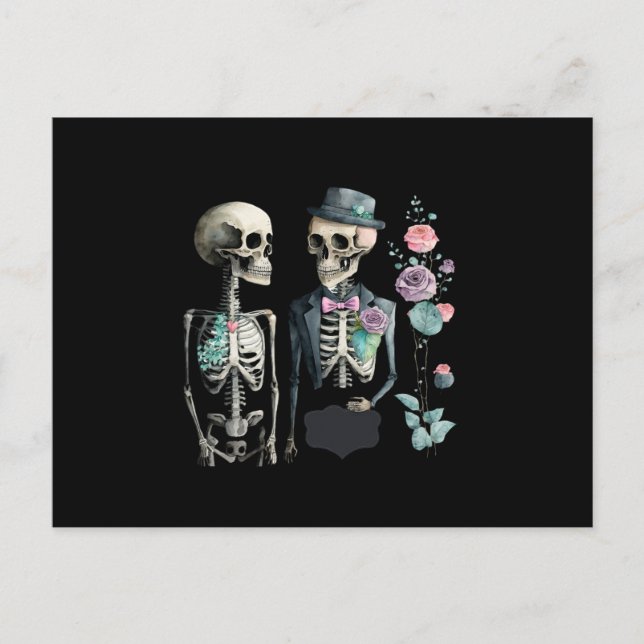 Carte Postale Vintage Valentine Skeleton Couple (Devant)