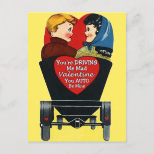 Carte Postale Vintage Valentine, tu me conduis Mad Valentine