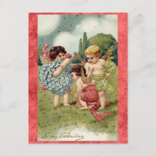 Carte Postale Vintage Valentines Day Cute Victorian Cherub