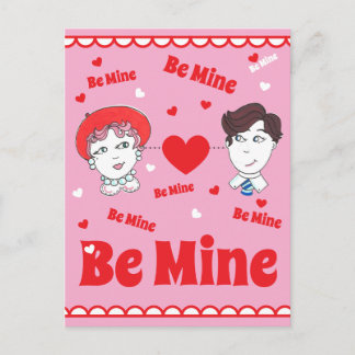 Carte Postale Vintage Valentines Postcard,  Be Mine!