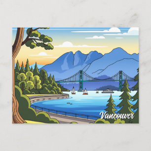 Carte Postale Vintage Vancouver Stanley Park Canada Travel