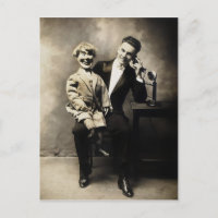Carte postale vintage Ventriloquiste