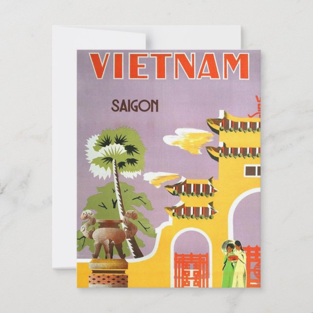 Carte postale vintage Vietnam Saigon Travel (Devant)