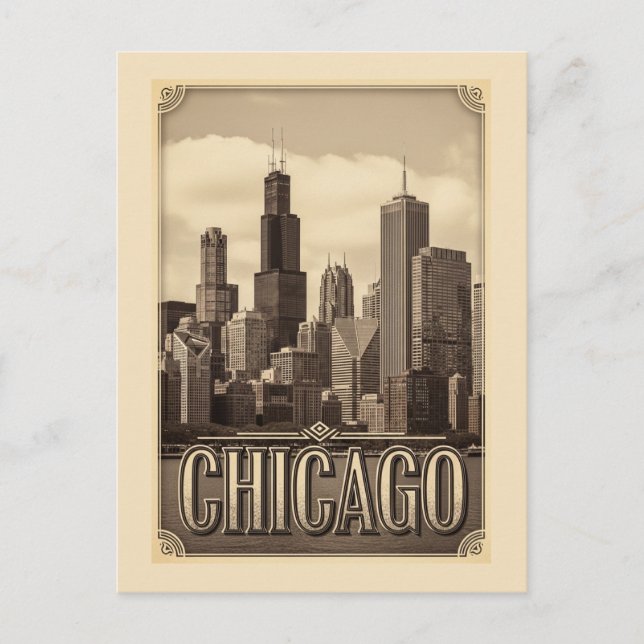 Carte Postale vintage ville de chicago (Devant)