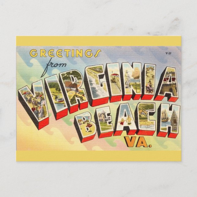 Carte Postale Vintage Virginia Beach (Devant)