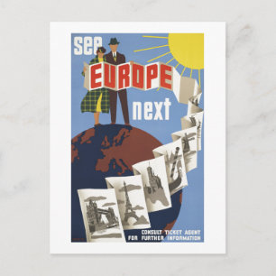 Carte Postale Vintage Voir Europe Prochaine Voyage