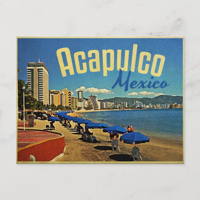 Carte Postale Vintage voyage Acapulco Mexique (Devant)